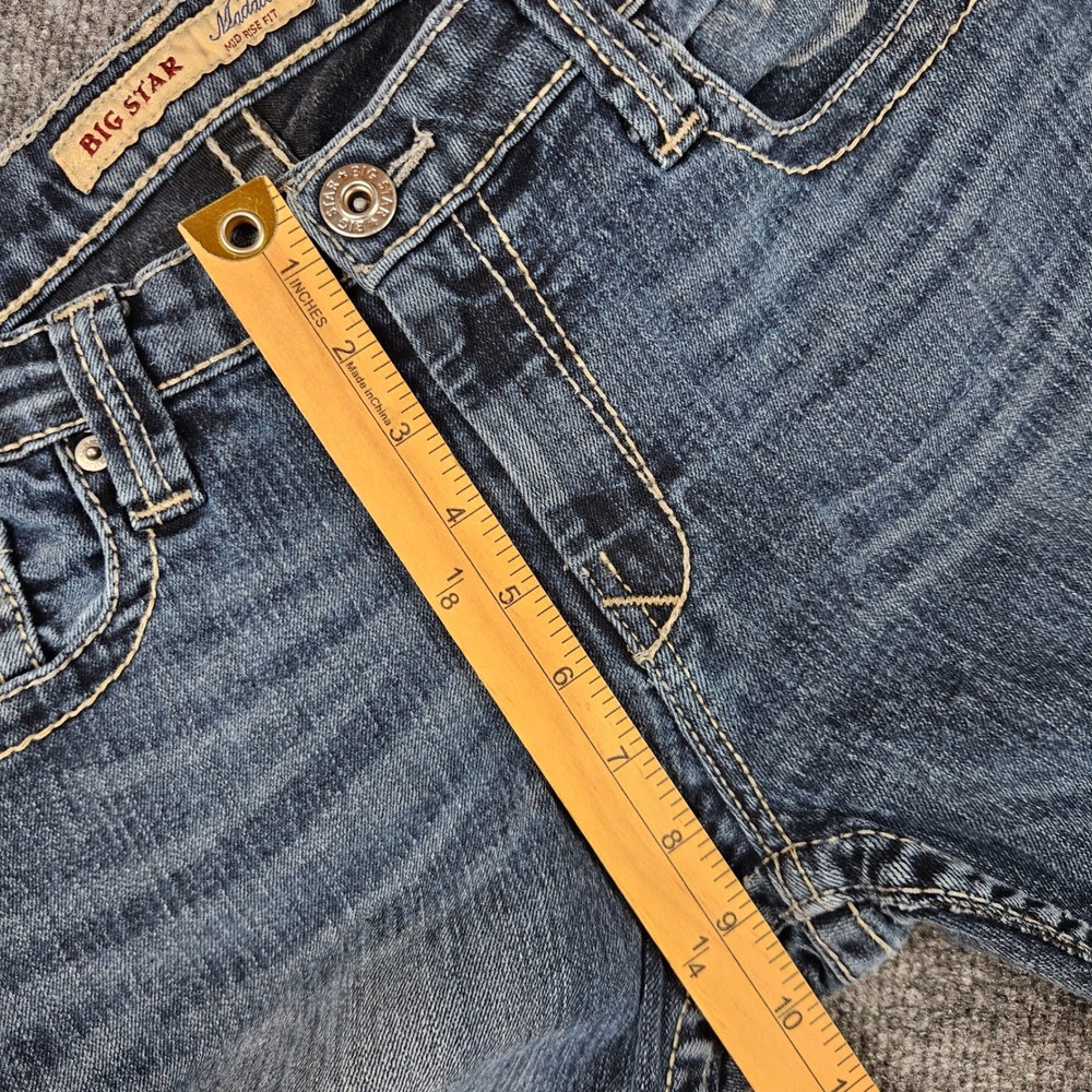 Big Star Maddie Mid Rise Fit Bootcut Jeans Women's 30L Dark Wash Stretch Western - Picture 5 of 13